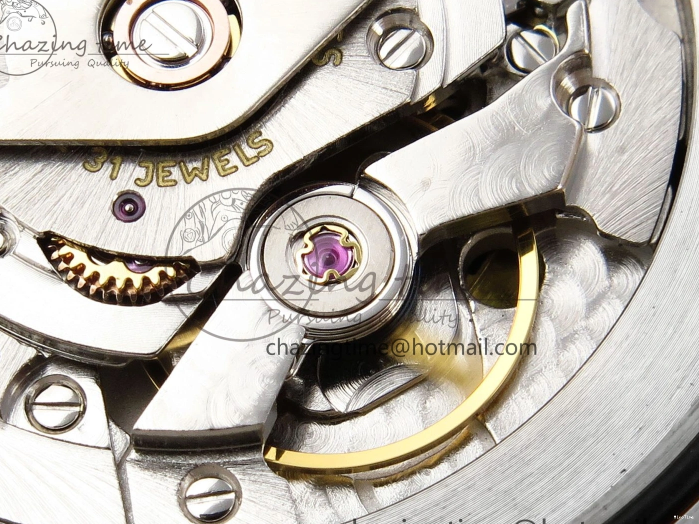 MiroTime 0523 QuickDry DayDate 40 SS GSF Gain Weight Blue Roman Dial Diamonds Bezel on President Bracelet A 1917